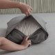 2 Pack Grey Pillowcases Queen Size, Soft Microfiber Striped Tufted Pillow Covers with Envelope Closure (Pillows are not Included)