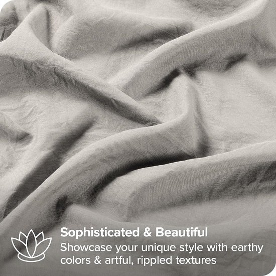 Sandwashed Duvet Cover /Twin XL - Premium 1800 Ultra-Soft Brushed Microfiber - Easy Care (/Twin XL, Sandwashed Fog)